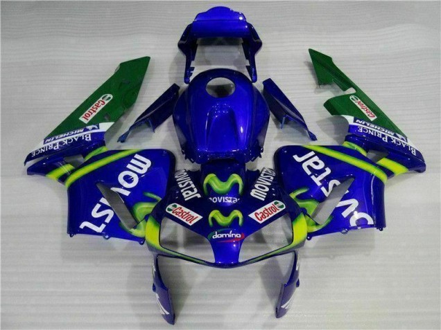 Billige BlauGrün Movistar Castrol CBR 600 RR 2003-2004 Motorrad Verkleidungen