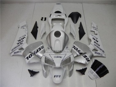 Billige Silber Weiß Schwarz Repsol CBR 600 RR 2003-2004 Motorrad Verkleidungen