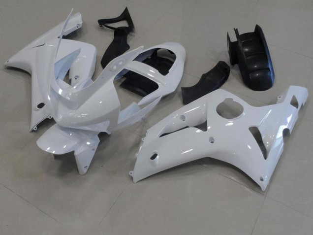 Billige Weiß ZX6R 2003-2004 Motorrad Verkleidungen Billige Weiß ZX6R 2003-2004 Motorrad Verkleidungen