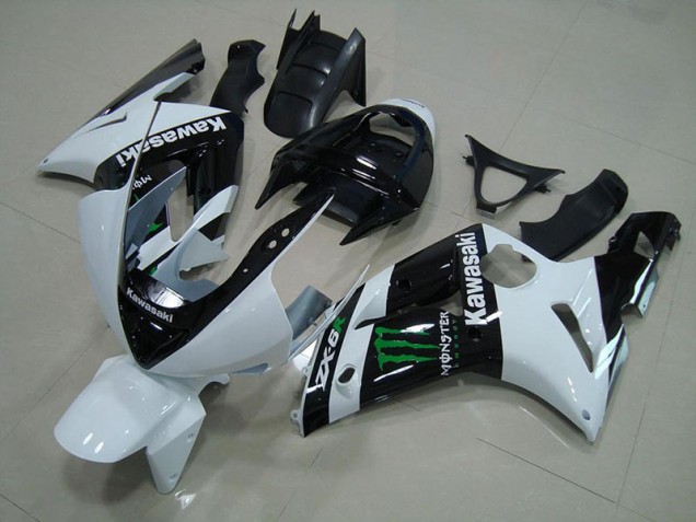 Billige Weiß Monster ZX6R 2003-2004 Motorrad Verkleidungen Billige Weiß Monster ZX6R 2003-2004 Motorrad Verkleidungen