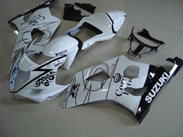 Billige Weiß Corona GSXR 1000 K3 2003-2004 Motorrad Verkleidungen Billige Weiß Corona GSXR 1000 K3 2003-2004 Motorrad Verkleidungen
