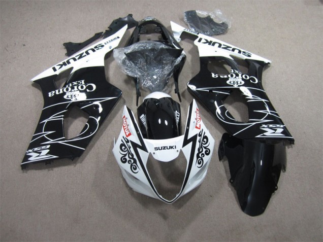 Billige Schwarz Weiß Corona Extra Motul GSXR 1000 K3 2003-2004 Motorrad Verkleidungen Billige Schwarz Weiß Corona Extra Motul GSXR 1000 K3 2003-2004 Motorrad Verkleidungen