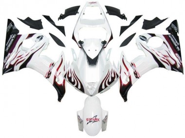 Billige Weiß Schwarz Rot Flamme R6 2003-2005 Motorrad Verkleidungen