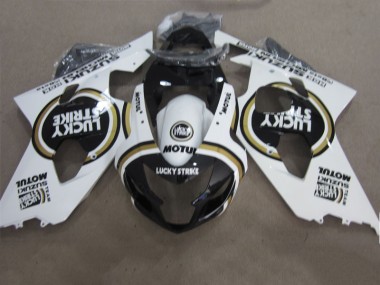 Billige Schwarz Weiß Lucky Strike Motul GSXR 600 K4 2004-2005 Motorrad Verkleidungen