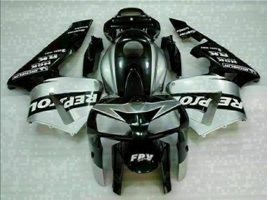 Billige Schwarz Silber Repsol CBR 600 RR 2005-2006 Motorrad Verkleidungen