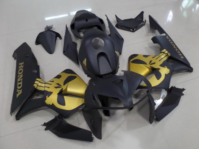 Billige Matt Schwarz mit goldenem Totenkopf CBR 600 RR 2005-2006 Motorrad Verkleidungen