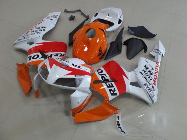 Billige Orange Weiß Repsol CBR 600 RR 2005-2006 Motorrad Verkleidungen