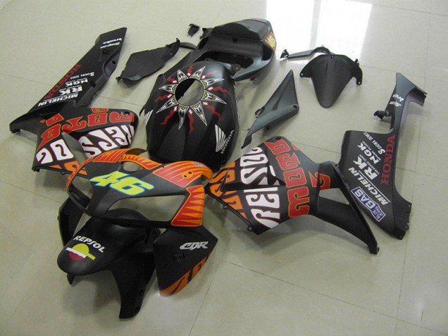 Billige Rossi Matt Schwarz CBR 600 RR 2005-2006 Motorrad Verkleidungen