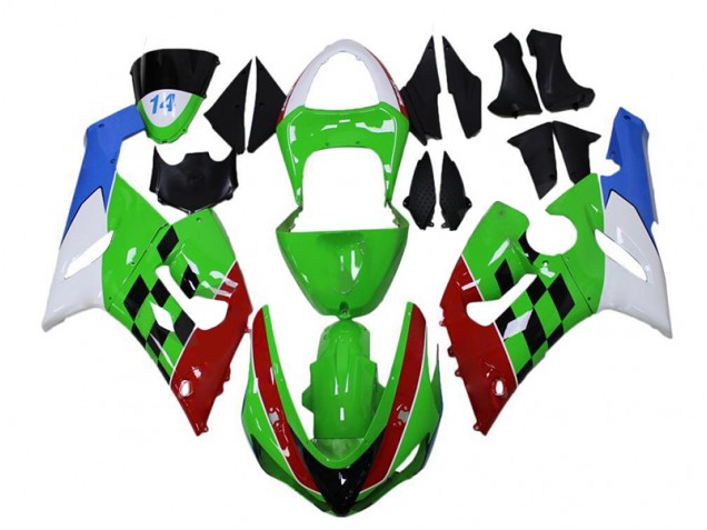 Billige Grün Rot Weiß Blau ZX6R 2005-2006 Motorrad Verkleidungen