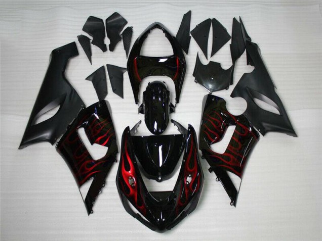 Billige Rot Schwarz ZX6R 2005-2006 Motorrad Verkleidungen Billige Rot Schwarz ZX6R 2005-2006 Motorrad Verkleidungen