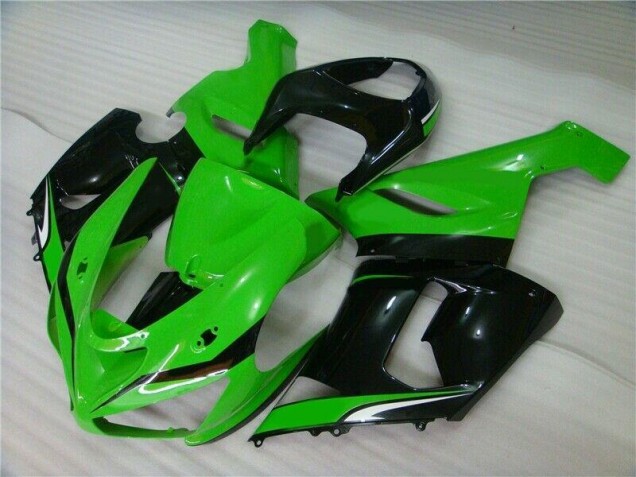 Billige Grün Weiß Schwarz ZX6R 2005-2006 Motorrad Verkleidungen Billige Grün Weiß Schwarz ZX6R 2005-2006 Motorrad Verkleidungen