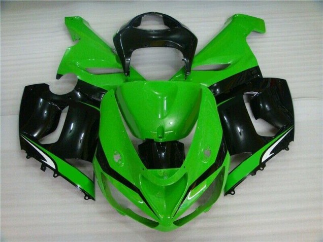 Billige Grün Weiß Schwarz ZX6R 2005-2006 Motorrad Verkleidungen Billige Grün Weiß Schwarz ZX6R 2005-2006 Motorrad Verkleidungen