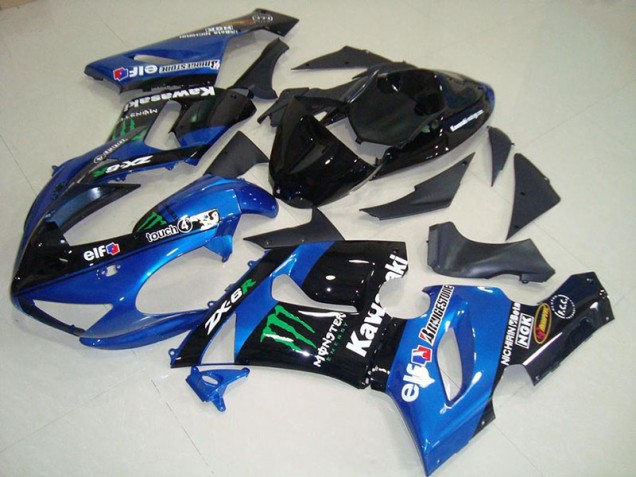 Billige Blau Monster ZX6R 2005-2006 Motorrad Verkleidungen Billige Blau Monster ZX6R 2005-2006 Motorrad Verkleidungen