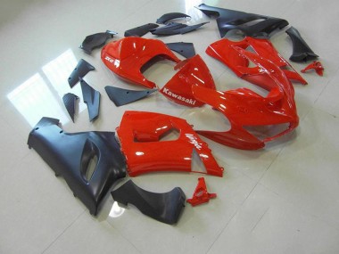 Billige Rot und Matt Schwarz ZX6R 2005-2006 Motorrad Verkleidungen