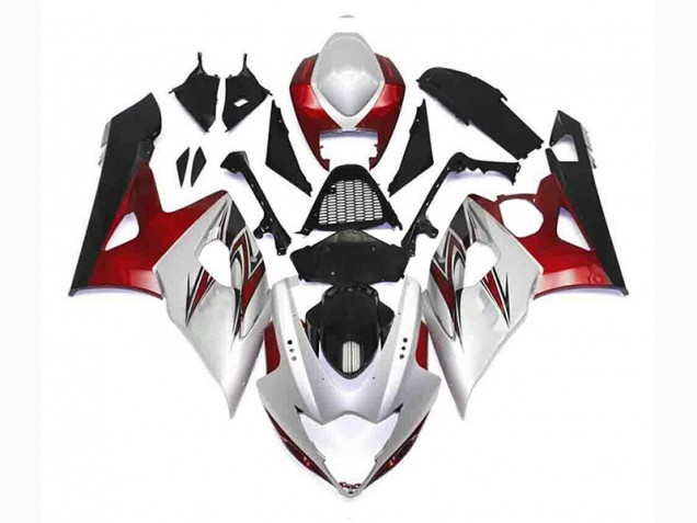 Billige Silber Rot Schwarz GSXR 1000 K5 2005-2006 Motorrad Verkleidungen Billige Silber Rot Schwarz GSXR 1000 K5 2005-2006 Motorrad Verkleidungen