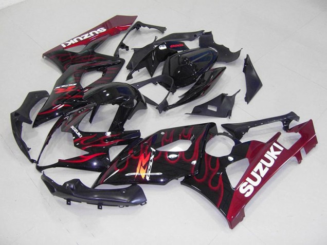 Billige Rot Flamme GSXR 1000 K5 2005-2006 Motorrad Verkleidungen Billige Rot Flamme GSXR 1000 K5 2005-2006 Motorrad Verkleidungen
