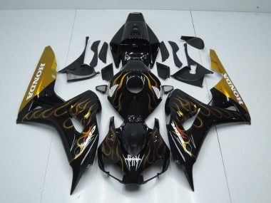 Billige Schwarz Gold Flamme CBR 1000 RR 2006-2007 Motorrad Verkleidungen
