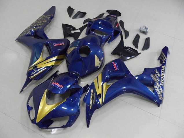 Billige Dunkel blau mit goldenen Streifen CBR 1000 RR 2006-2007 Motorrad Verkleidungen Billige Dunkel blau mit goldenen Streifen CBR 1000 RR 2006-2007 Motorrad Verkleidungen
