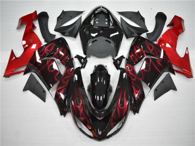 Billige Rot Flamme ZX10R 2006-2007 Motorrad Verkleidungen Billige Rot Flamme ZX10R 2006-2007 Motorrad Verkleidungen