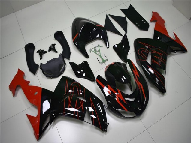 Billige Schwarz Rot ZX10R 2006-2007 Motorrad Verkleidungen Billige Schwarz Rot ZX10R 2006-2007 Motorrad Verkleidungen