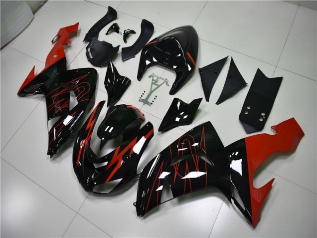 Billige Schwarz Rot ZX10R 2006-2007 Motorrad Verkleidungen Billige Schwarz Rot ZX10R 2006-2007 Motorrad Verkleidungen