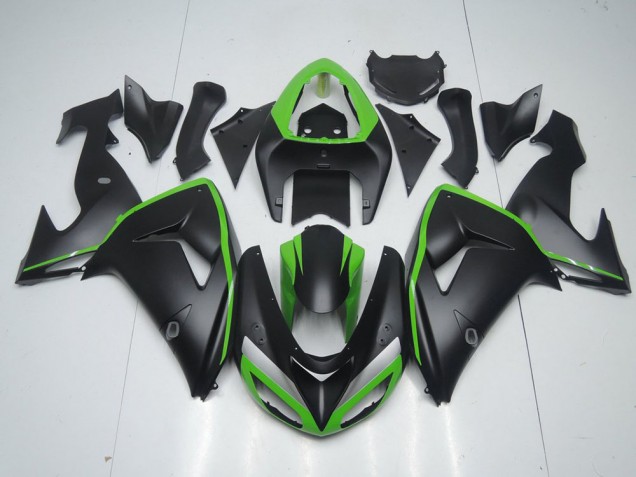 Billige Matt Schwarz mit Grünem Streifen ZX10R 2006-2007 Motorrad Verkleidungen Billige Matt Schwarz mit Grünem Streifen ZX10R 2006-2007 Motorrad Verkleidungen