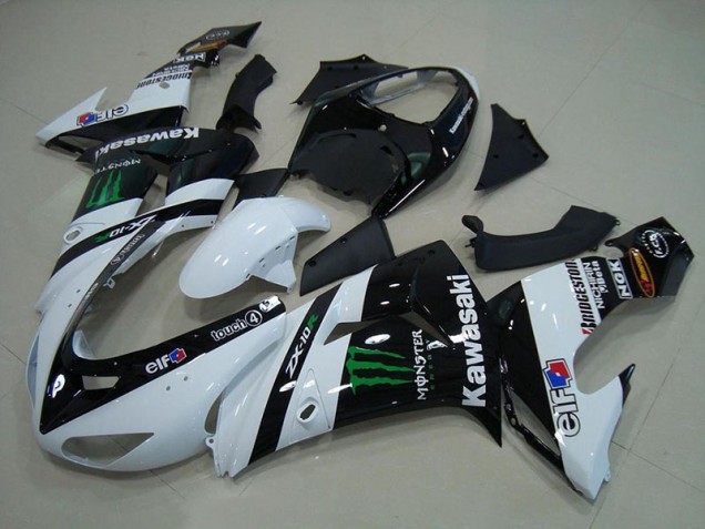 Billige Weiß Monster ZX10R 2006-2007 Motorrad Verkleidungen Billige Weiß Monster ZX10R 2006-2007 Motorrad Verkleidungen