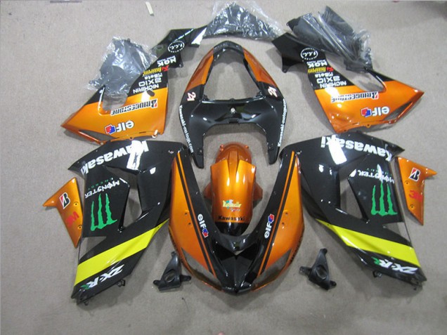 Billige Schwarz Orange Monster ZX10R 2006-2007 Motorrad Verkleidungen Billige Schwarz Orange Monster ZX10R 2006-2007 Motorrad Verkleidungen