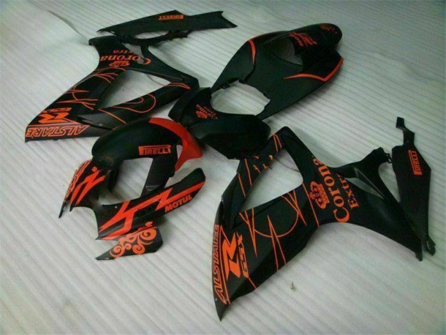 Billige Schwarz GSXR 600 / 750 K6 2006-2007 Motorrad Verkleidungen Komplett Sets