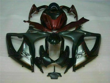 Billige Schwarz Rot GSXR 600 / 750 K6 2006-2007 Motorrad Verkleidung
