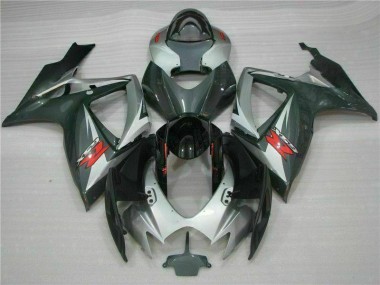 Billige Silber Schwarz GSXR 600 / 750 K6 2006-2007 Motorrad Verkleidungen