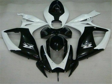 Billige Schwarz Weiß GSXR 600 / 750 K6 2006-2007 Motorrad Verkleidungen
