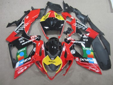 Billige Schwarz Rot Gelb Jomo GSXR 600 K6 2006-2007 Motorrad Verkleidungen