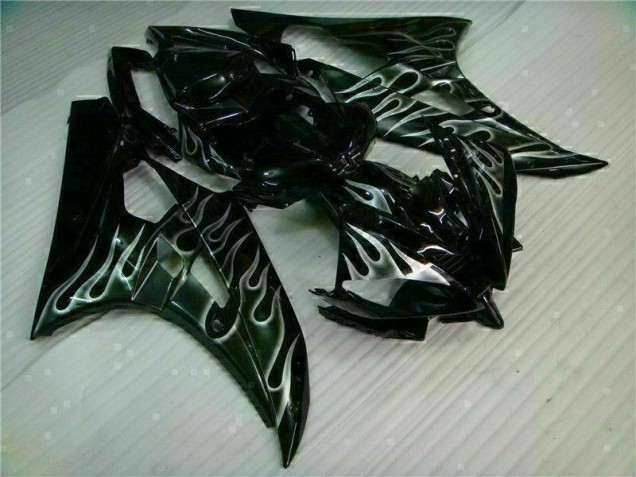 Billige Silber Flamme Schwarz R6 2006-2007 Motorrad Verkleidungen