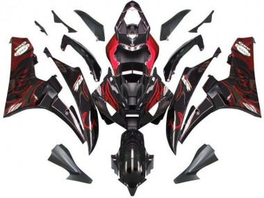 Billige Schwarz rote Flamme R6 2006-2007 Motorrad Verkleidungen
