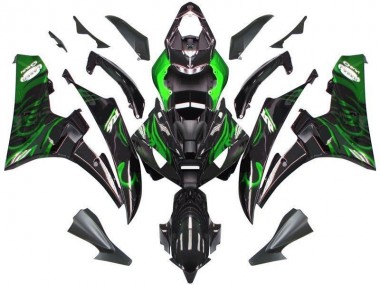 Billige Schwarze Grüne Flamme R6 2006-2007 Motorrad Verkleidungen