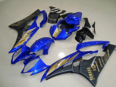 Billige Schwarz Blau mit Gold Aufkleber R6 2006-2007 Motorrad Verkleidungen
