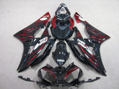Billige Schwarz rote Flamme R6 2006-2007 Motorrad Verkleidung