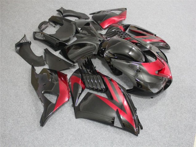 Billige Schwarz Rot ZX14R ZZR 1400 2006-2011 Motorrad Verkleidung Billige Schwarz Rot ZX14R ZZR 1400 2006-2011 Motorrad Verkleidung