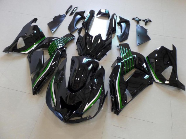 Billige Glänzend Schwarz mit Grün Linie ZX14R ZZR 1400 2006-2011 Motorrad Verkleidungen Billige Glänzend Schwarz mit Grün Linie ZX14R ZZR 1400 2006-2011 Motorrad Verkleidungen