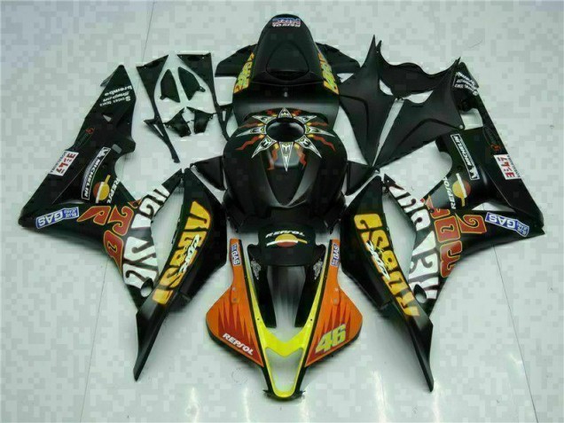 Billige Schwarz Gelb Repsol 46 CBR 600 RR 2007-2008 Motorrad Verkleidungen Billige Schwarz Gelb Repsol 46 CBR 600 RR 2007-2008 Motorrad Verkleidungen