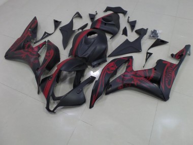 Billige Matt Schwarzer roter Totenkopf mit Streifen CBR 600 RR 2007-2008 Motorrad Verkleidungen