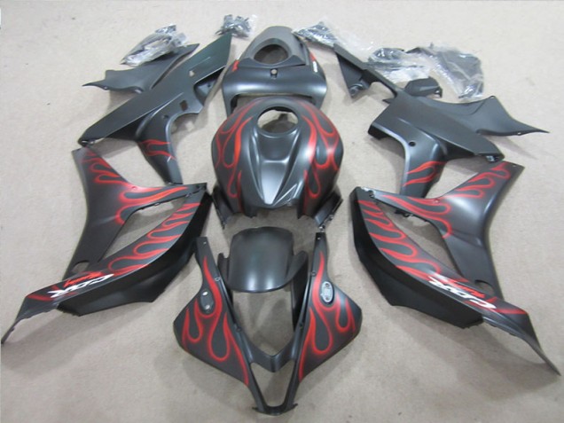 Billige Schwarz mit roter Flamme CBR 600 RR 2007-2008 Motorrad Verkleidungen Billige Schwarz mit roter Flamme CBR 600 RR 2007-2008 Motorrad Verkleidungen