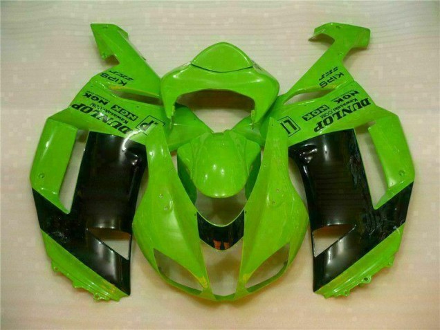 Billige Grün Schwarzer Dunlop ZX6R 2007-2008 Motorrad Verkleidungen