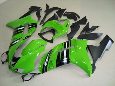 Billige Grüne und silberne Streifen ZX6R 2007-2008 Motorrad Verkleidungen