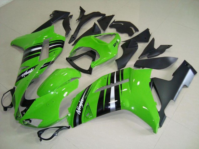 Billige Grüne und silberne Streifen ZX6R 2007-2008 Motorrad Verkleidungen Billige Grüne und silberne Streifen ZX6R 2007-2008 Motorrad Verkleidungen