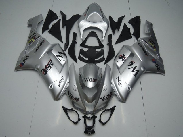 Billige Silber West ZX6R 2007-2008 Motorrad Verkleidungen Billige Silber West ZX6R 2007-2008 Motorrad Verkleidungen