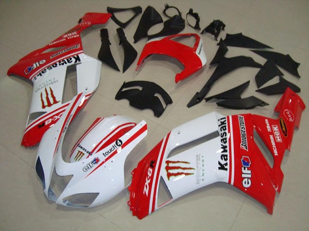 Billige Rot und Weiß ZX6R 2007-2008 Motorrad Verkleidungen Billige Rot und Weiß ZX6R 2007-2008 Motorrad Verkleidungen