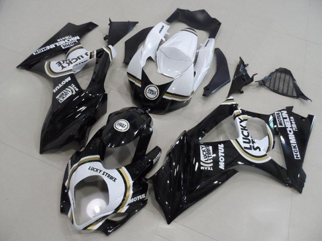 Billige Schwarzer Lucky Strike GSXR 1000 K7 2007-2008 Motorrad Verkleidungen