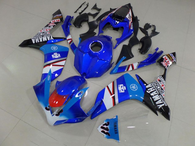 Billige Blau Weiß Schwarz Aufkleber R1 2007-2008 Motorrad Verkleidungen